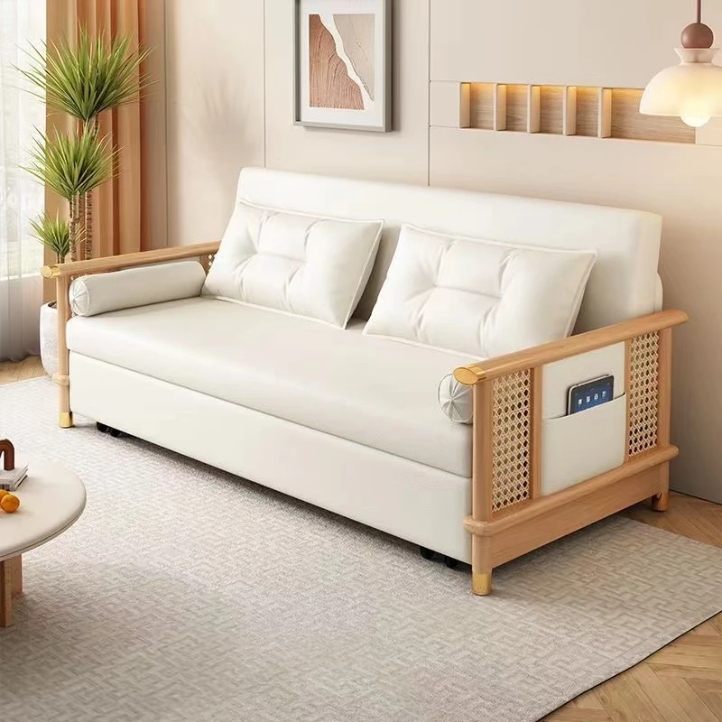 客厅多功能折叠实木沙发床两用单人沙发床小户型可折叠双人网红款