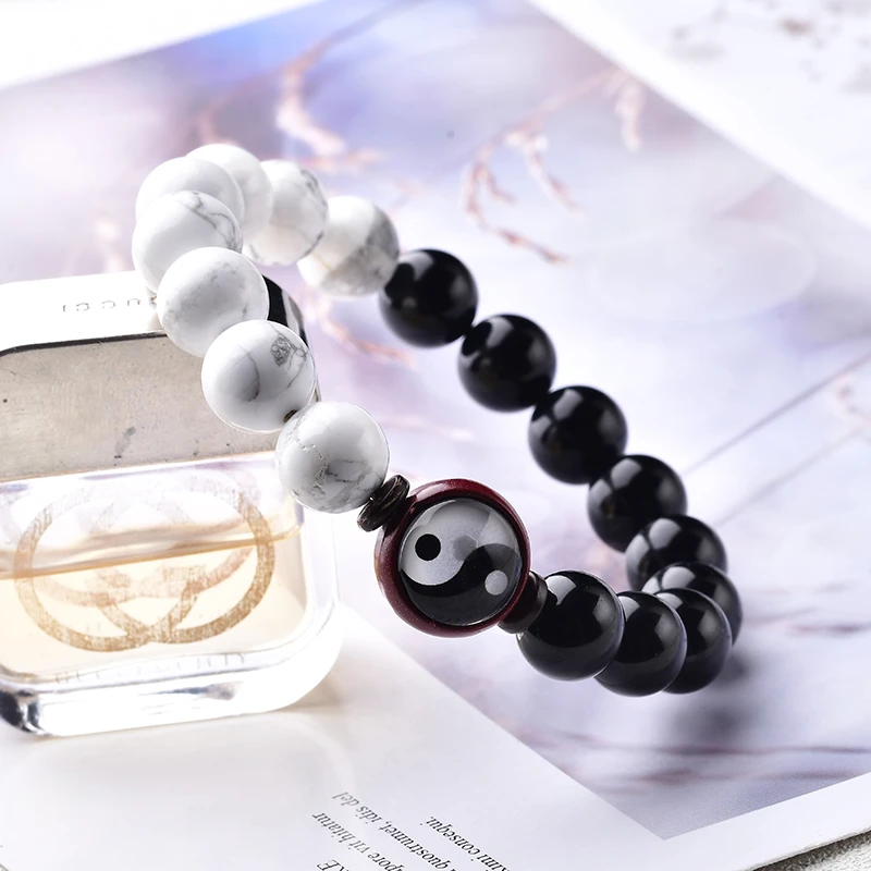 新款饰品批发磨砂阴阳太极百搭手链阴阳八卦太极手链时尚中国风