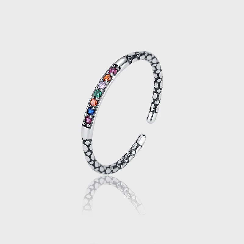 925银合成锆石戒指 925银 复古雕刻花纹戒指 KDP1231