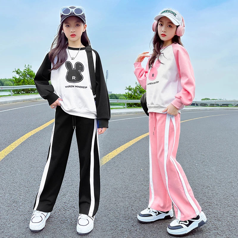 儿童套装女童春季时尚韩版洋气套装2023新款中大童学生风春秋穿搭
