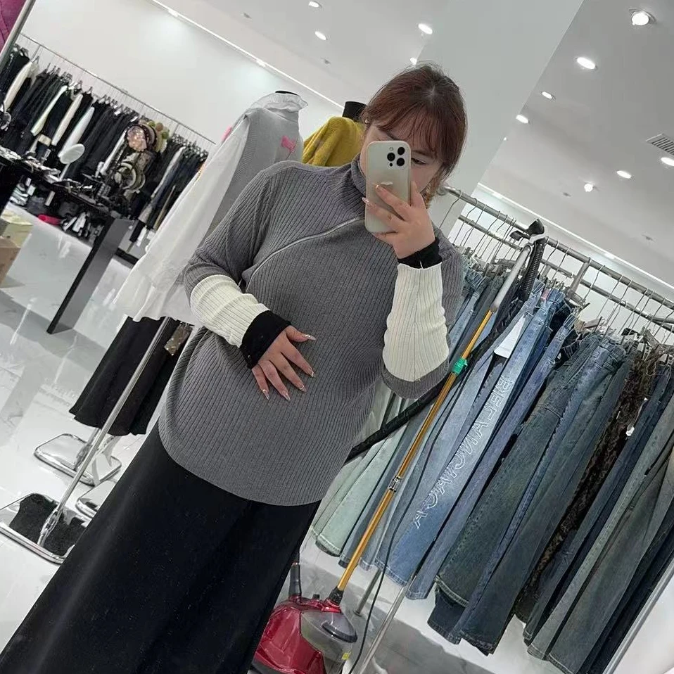 【欢姐推荐】88706新款时尚简约百搭休闲减龄气质舒适小众打底毛衣