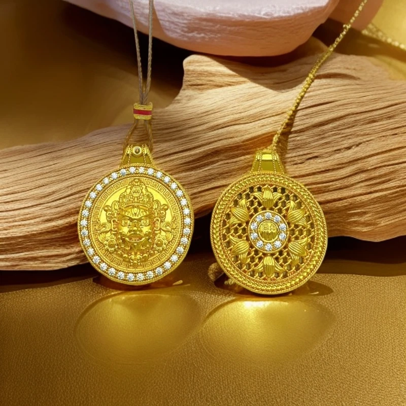 铜合金吊坠 （镂空镶钻黄财神吊坠）时尚潮流款