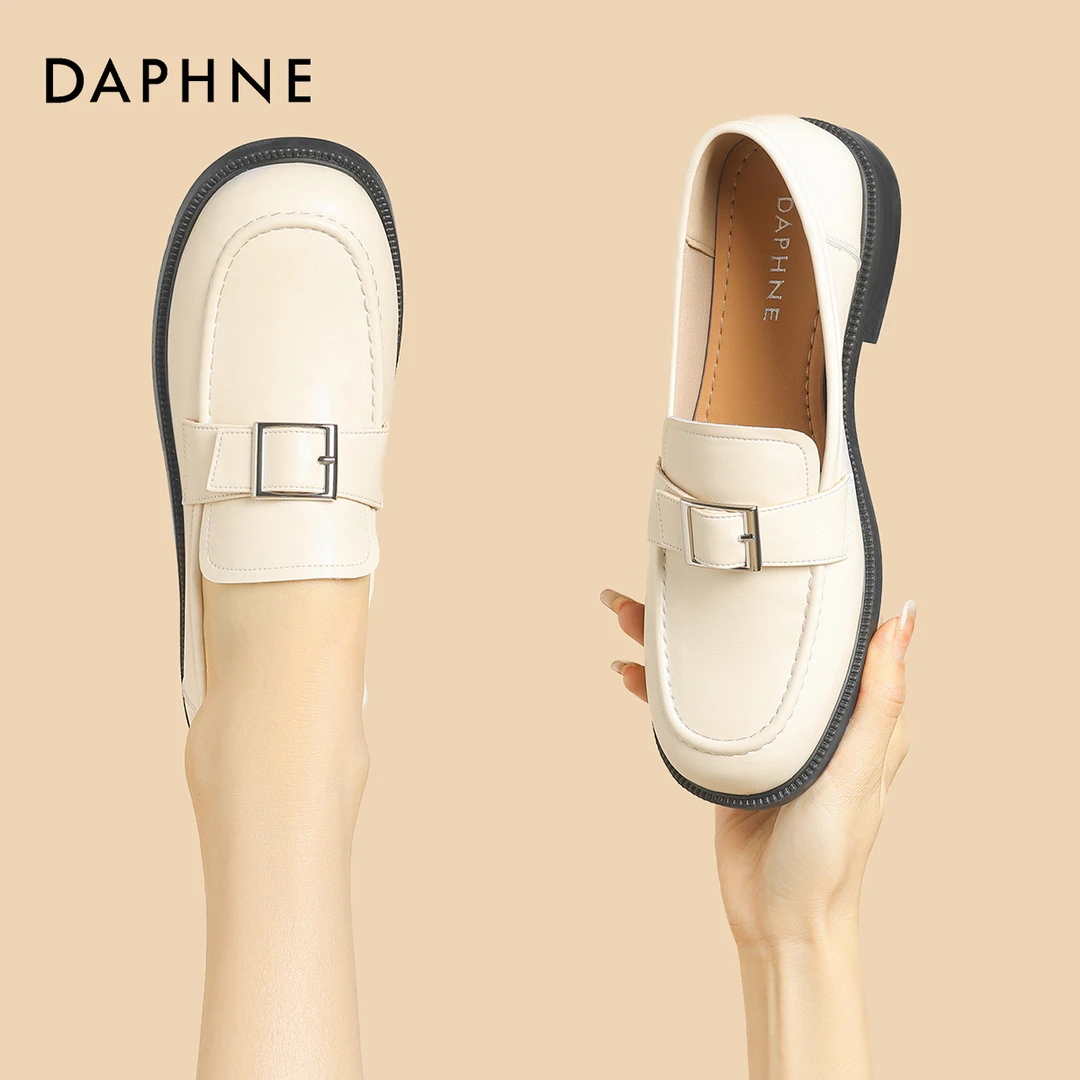 达芙妮乐福鞋女款2024年新款春季厚底小皮鞋女英伦风粗跟单鞋jk鞋