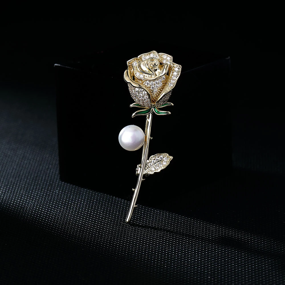 铜合金合成锆石胸针 6035 小花专享 浪漫玫瑰 胸针