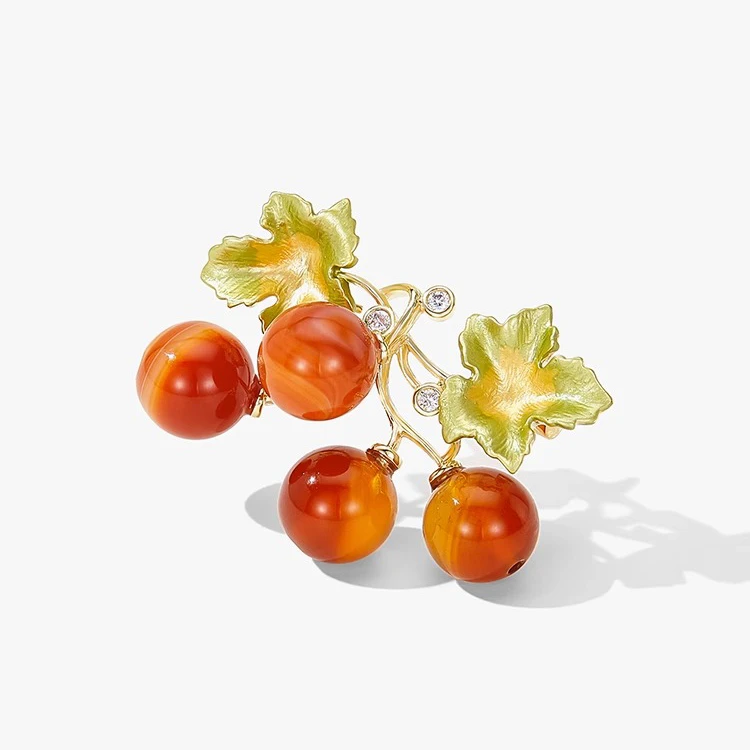 铜合金胸针 5307 万柿如意 古风旗袍胸花别针 简约毛衣开衫扣配饰