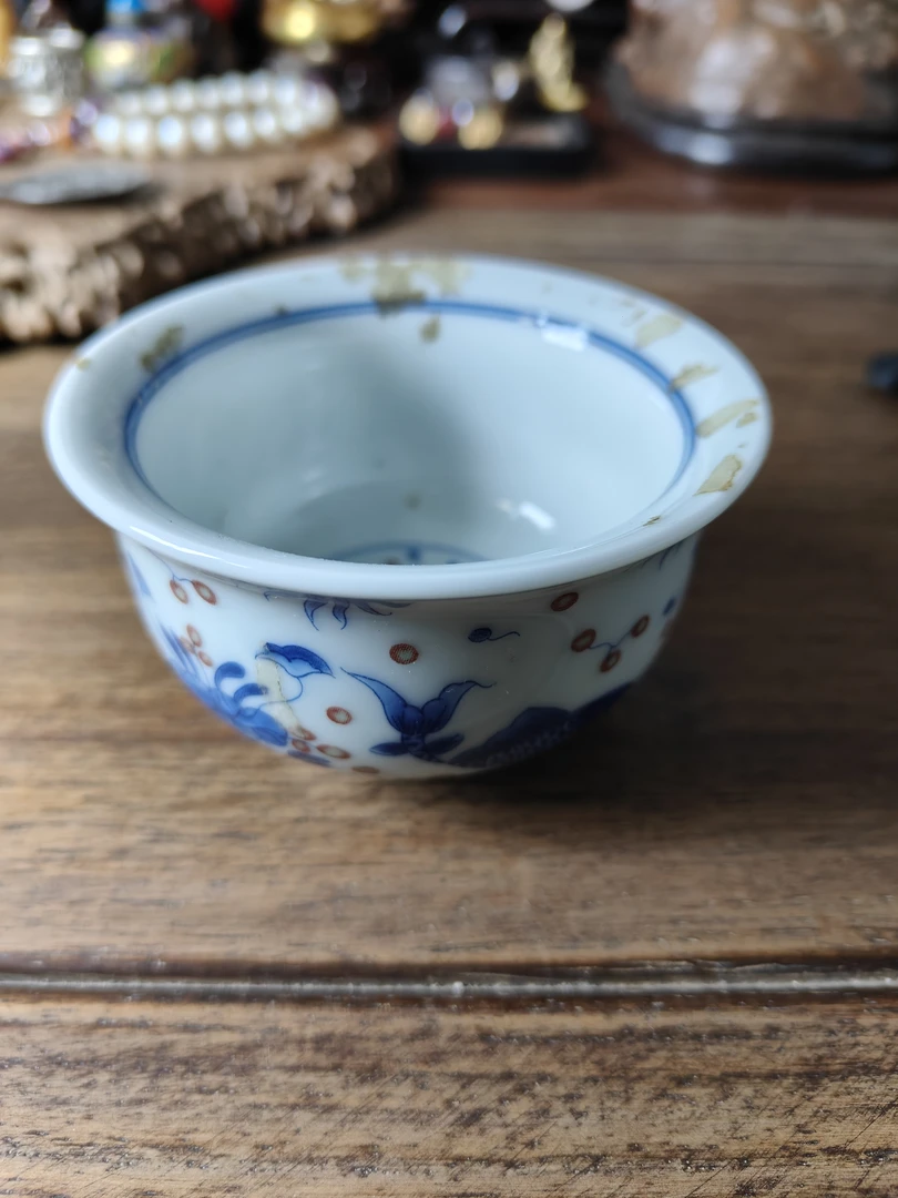 瓷杯子主人杯青花釉里红