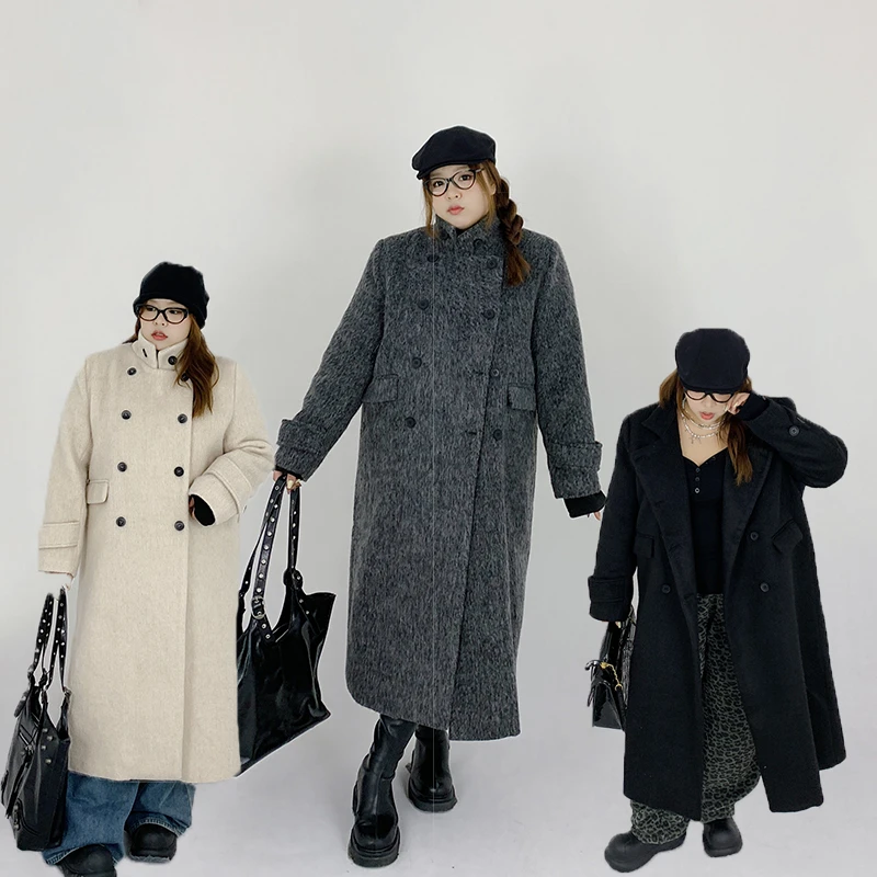 Milu家大码女装冬季气质高级感加厚长款西装衣服女装秋冬外套