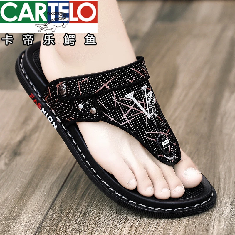卡帝乐鳄鱼凉鞋男款拖鞋人字拖夏季新款两用开车凉拖鞋休闲沙滩
