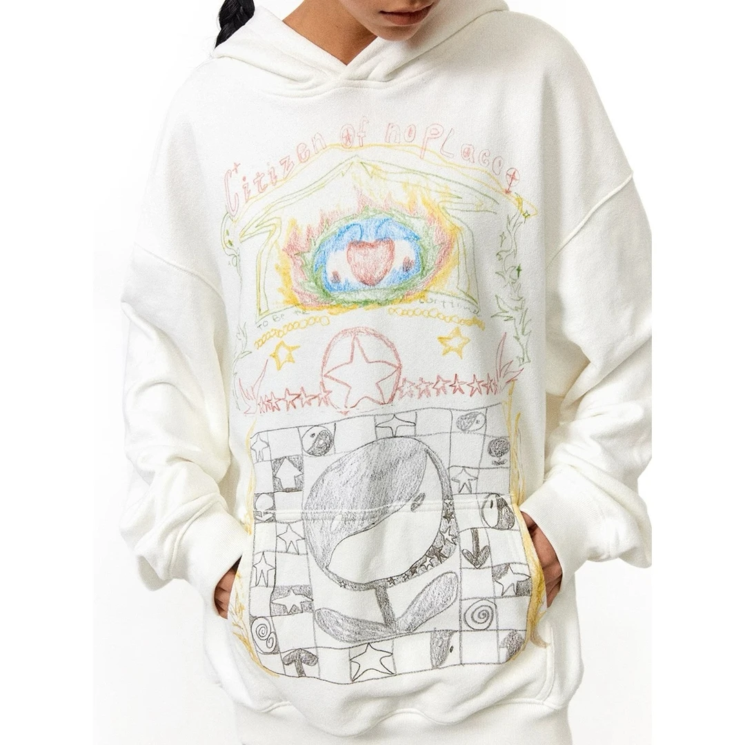 CONP 24AW 彩铅太极花颗粒感质感卫衣