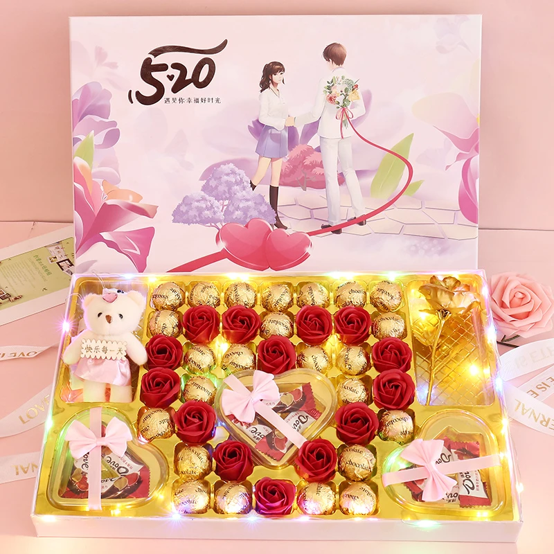 情人节礼物送女朋友典趣巧克力礼盒装精美创意生日礼品送老婆盒