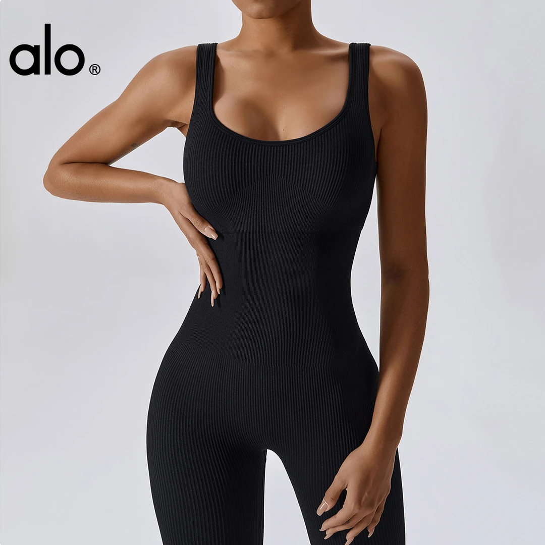 ALO YOGA一体式无缝空中瑜伽服舞蹈连体衣健身紧身运动套装2023新