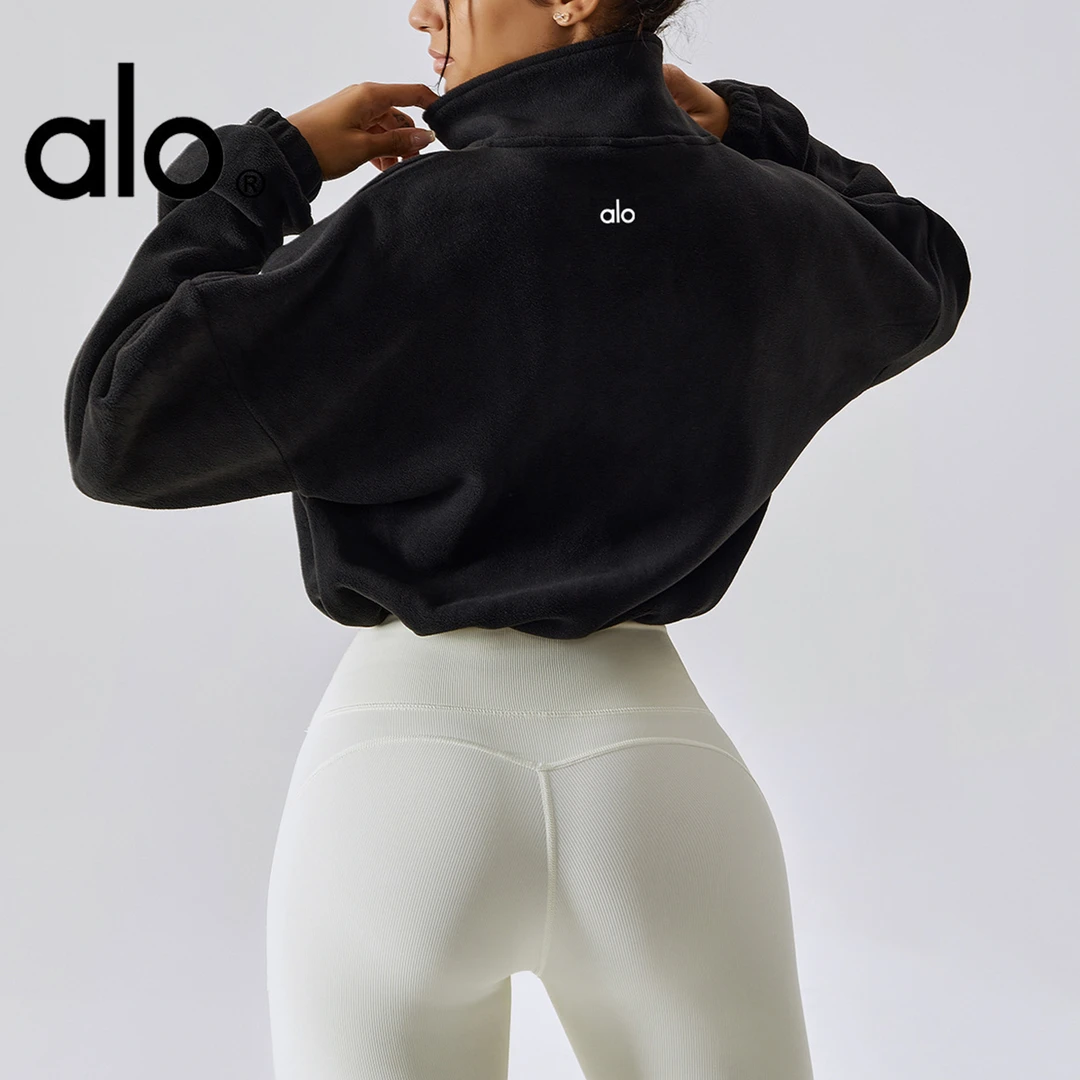 Alo 高级感羊羔绒外套女短款棉衣户外运动气质瑜伽服上衣2024新款