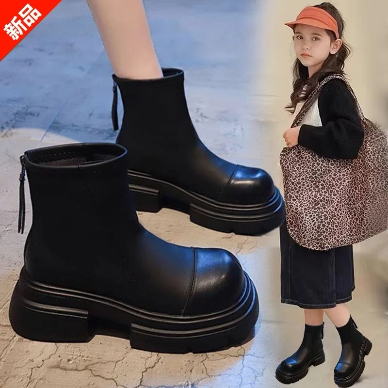 女童马丁靴2025秋冬新款加绒防水公主棉靴子儿童小女孩6-12岁潮款