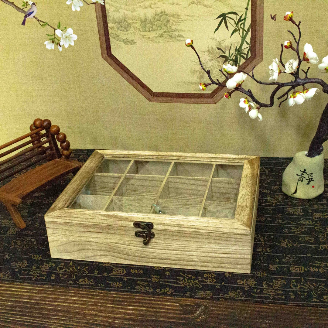 实木12格收纳盒陈列复古轻奢XCJZ313