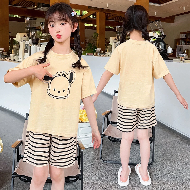 儿童款睡衣2024女童韩版洋气薄款空调服男童套装家居服宝宝短袖夏