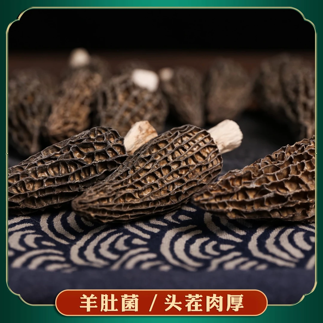 头茬羊肚菌干货精选5-8公分 菌菇煲汤20g-100g 新鲜羊肚菌特产