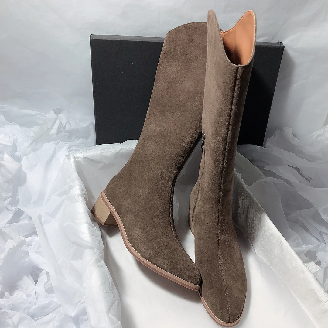 森屿海巷 法式小众 2025新款骑士不过膝长靴高筒西部牛仔靴女