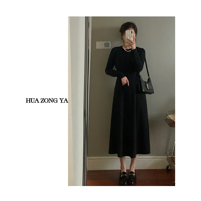 【现货款】花总吖【维纳斯】法式连衣裙收腰时尚小黑裙秋季R423Q05602