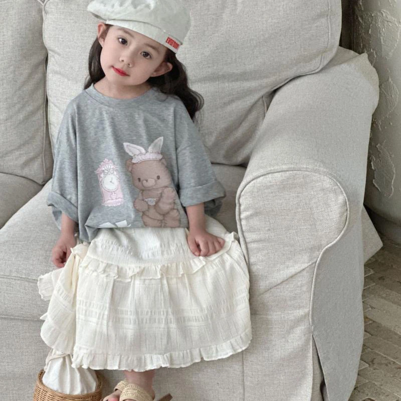 女童卡通短袖t恤薄款夏装2024新款女宝印花半袖儿童休闲中袖洋气T