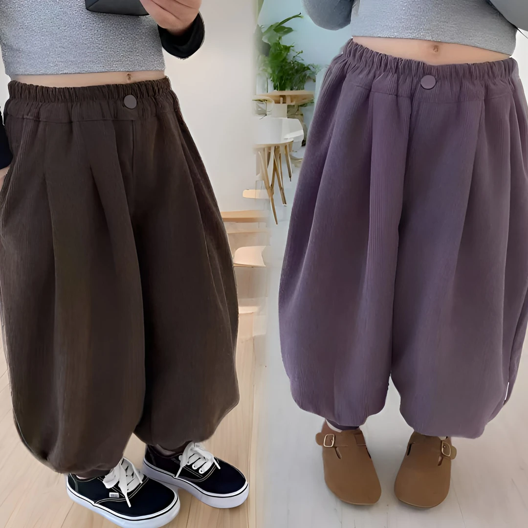 儿童木棉绒裤子秋新款男女童灯笼裤子春秋款韩版宽松百搭休闲裤