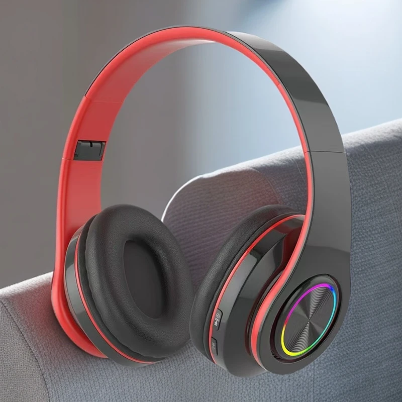 无线头戴蓝牙耳机带呼吸灯手机平板通用头戴式耳麦音乐耳罩同款