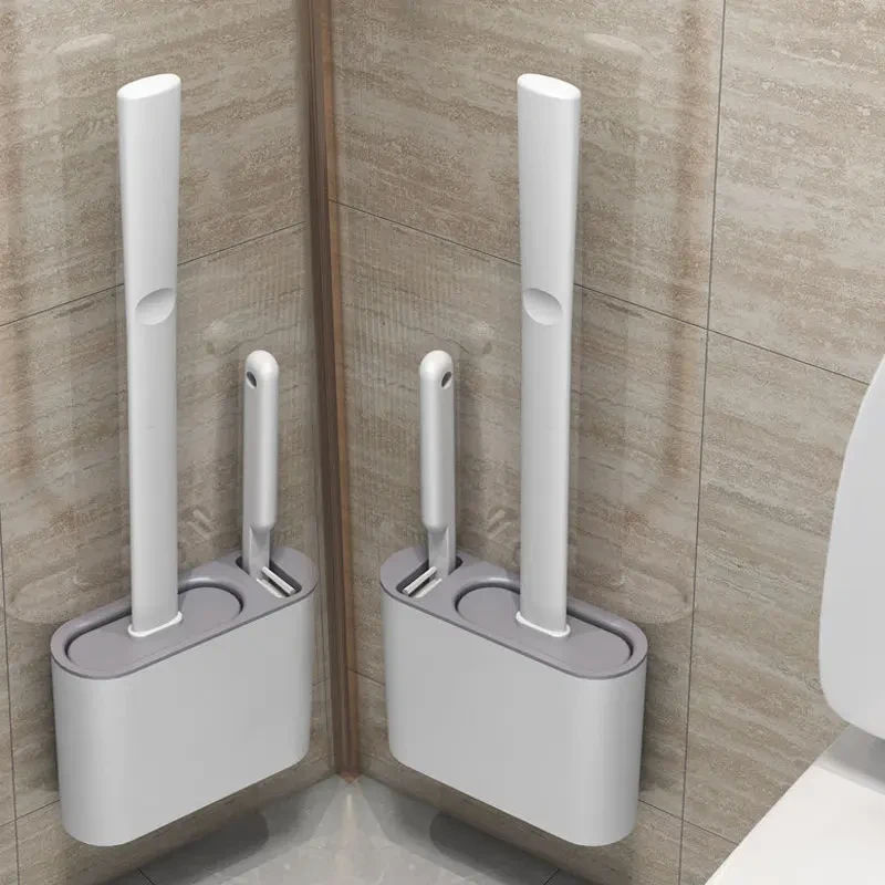 马桶硅胶刷子长柄免打孔壁挂式多功能家用卫生间无死角清洁套装