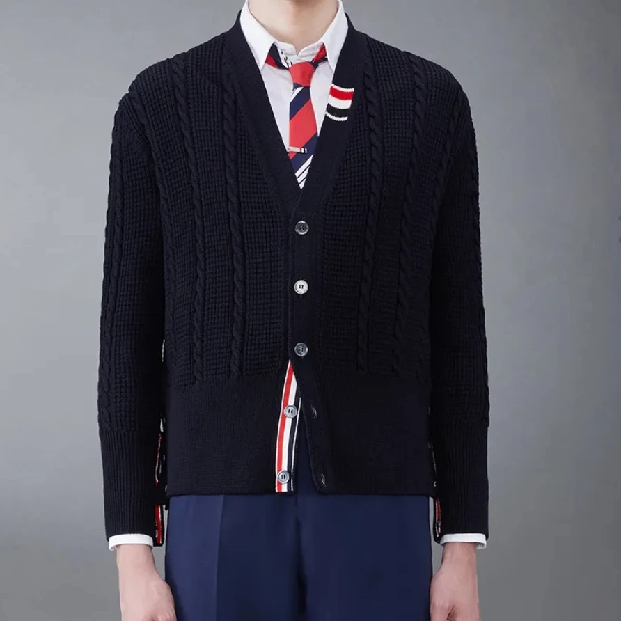 全新未使用 THOMBROWNE 男士开衫毛衣外套藏蓝色 Mkn20148