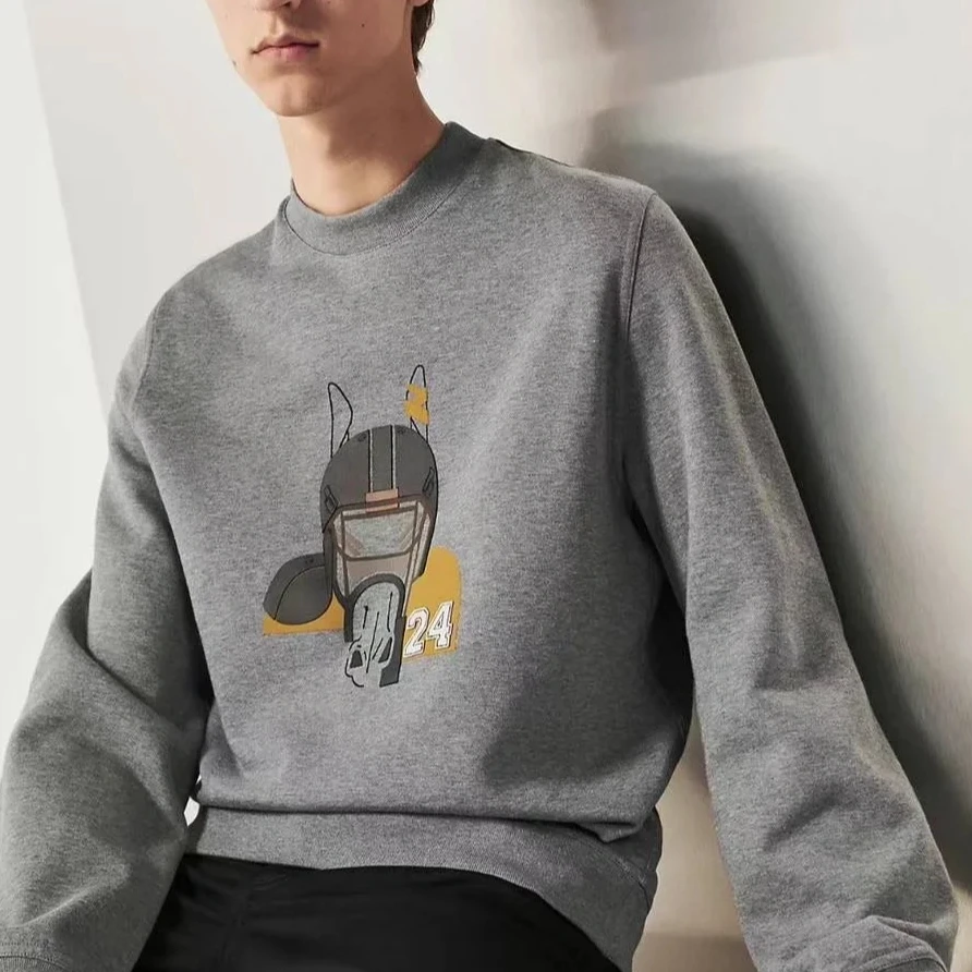 全新未使用 Hermes/爱马仕 灰色套头卫衣 Msw20174