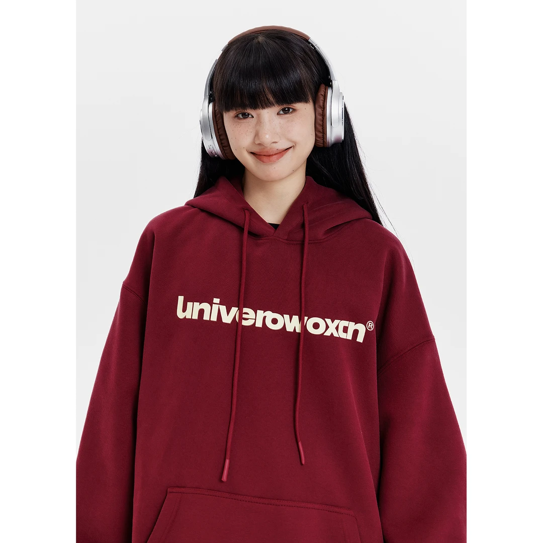 OWOX 美式重磅400G连帽卫衣男女秋季宽松潮牌字母情侣上衣外套