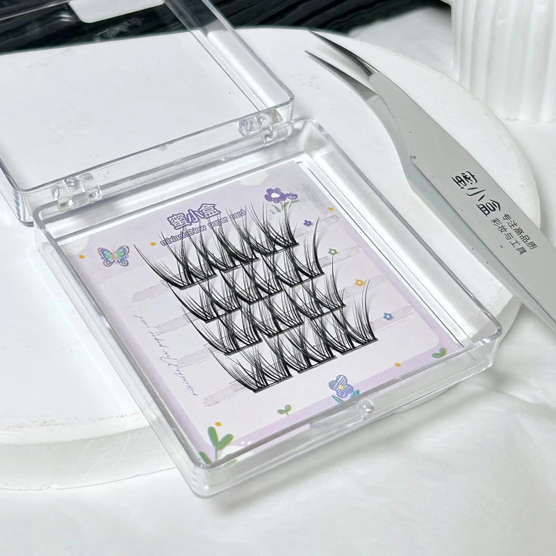 蜜小盒小花卷玉兰花V型睫毛高品质自然交叉细梗单簇易上手可重复