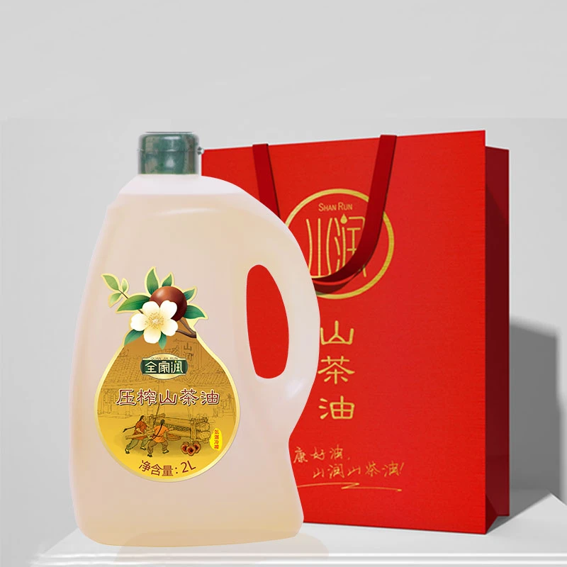 山润全家润压榨山茶油2L/5L礼袋装 一级湖南茶油茶籽油低温冷榨
