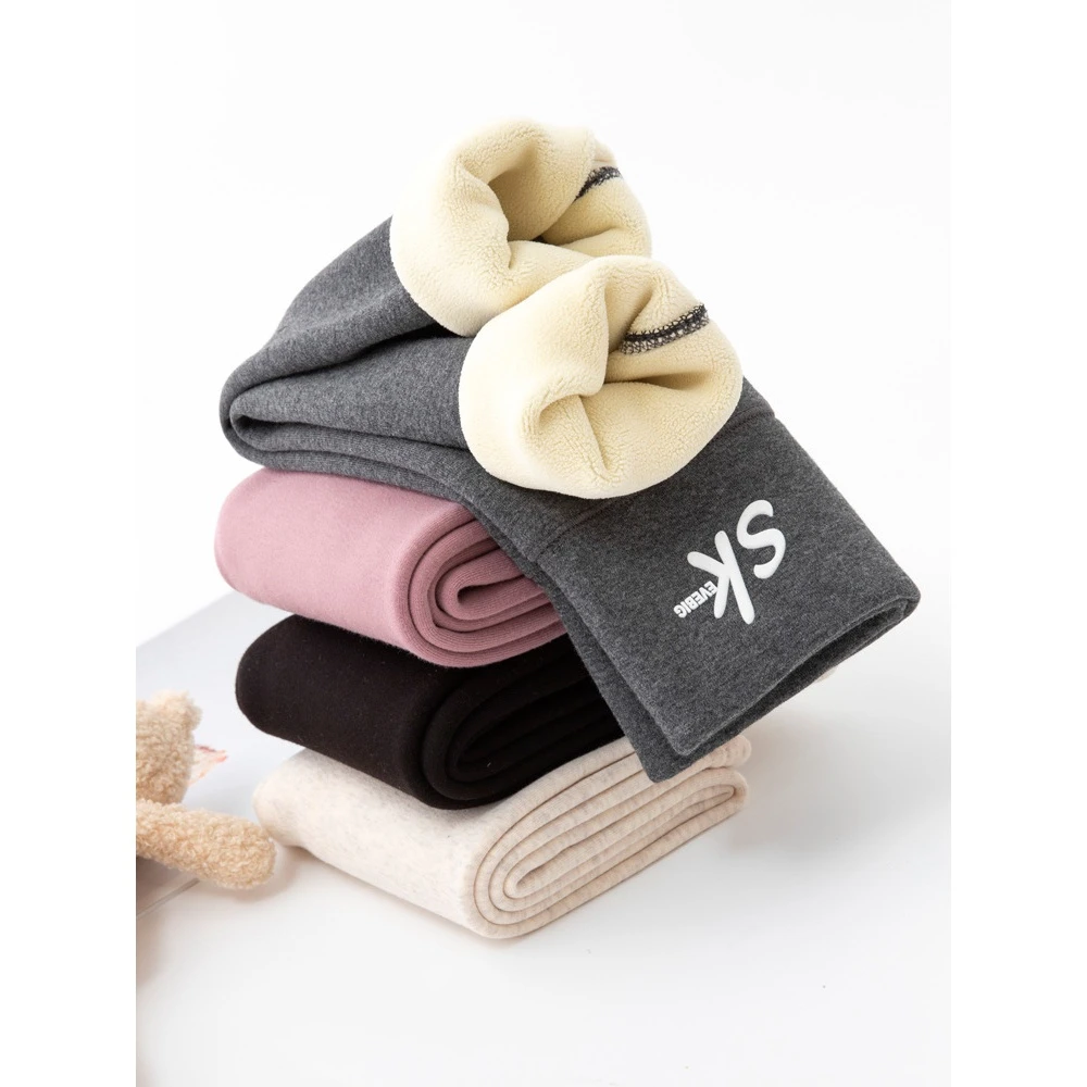 冬季儿童高腰加绒裤 宽腰护肚童裤儿童保暖裤 加绒加厚儿童打底裤