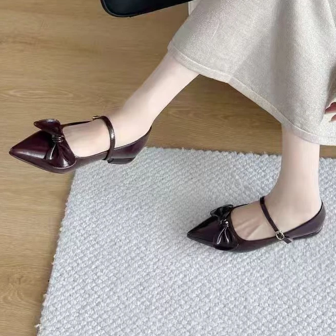 2024气质秋款百搭时尚粗跟软底法式玛丽珍鞋06-332
