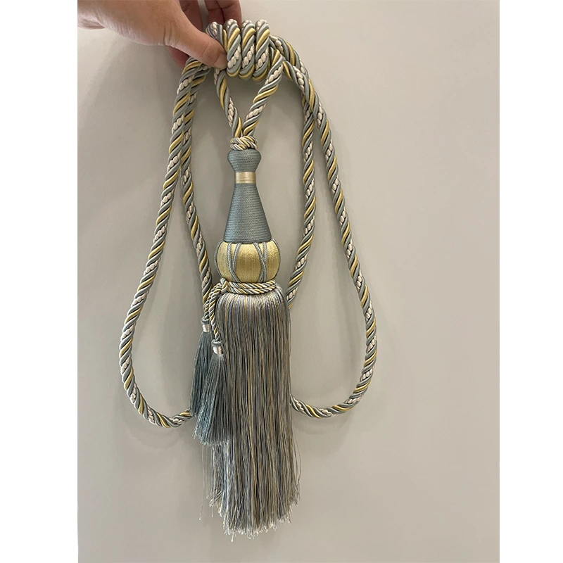 窗帘挂球绑带吊球吊穗双球流苏柔软挂钩装饰球流苏挂球绑带窗帘