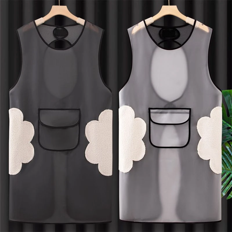 透明围裙防油防水无袖坎肩2025新款大码加肥加大防水防油加长围裙