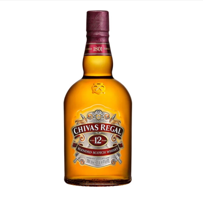 芝华士 12年 苏格兰 调和型 威士忌 洋酒 1000ml(1L) (裸瓶)