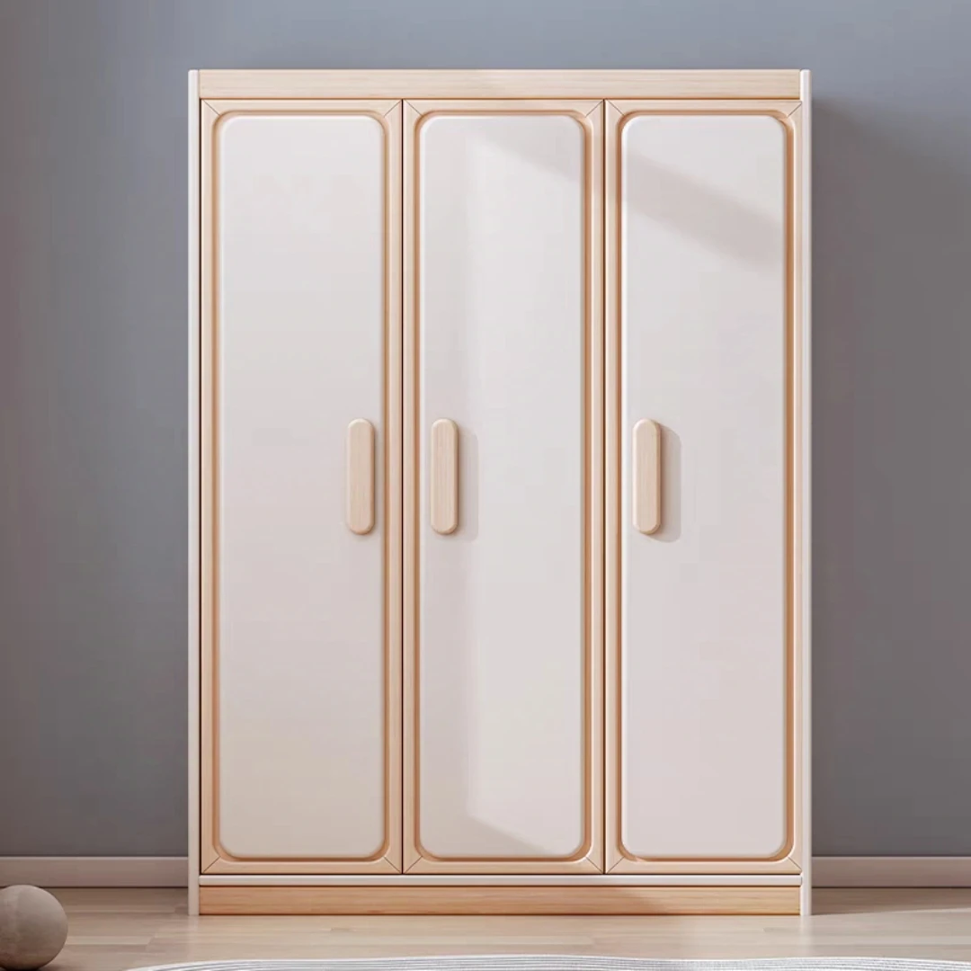 【一家一木】衣柜储物柜家用卧室木质推拉门儿童衣橱批发简易柜子
