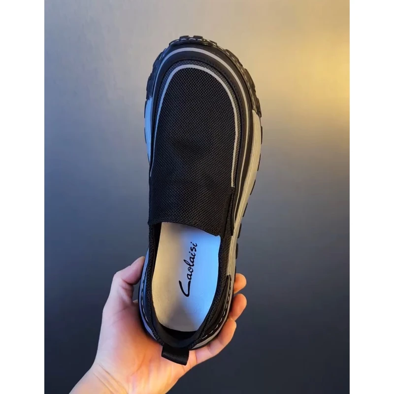 广州夏季新款时尚休闲鞋男透气百搭一脚蹬超轻底男鞋冰丝网鞋8176