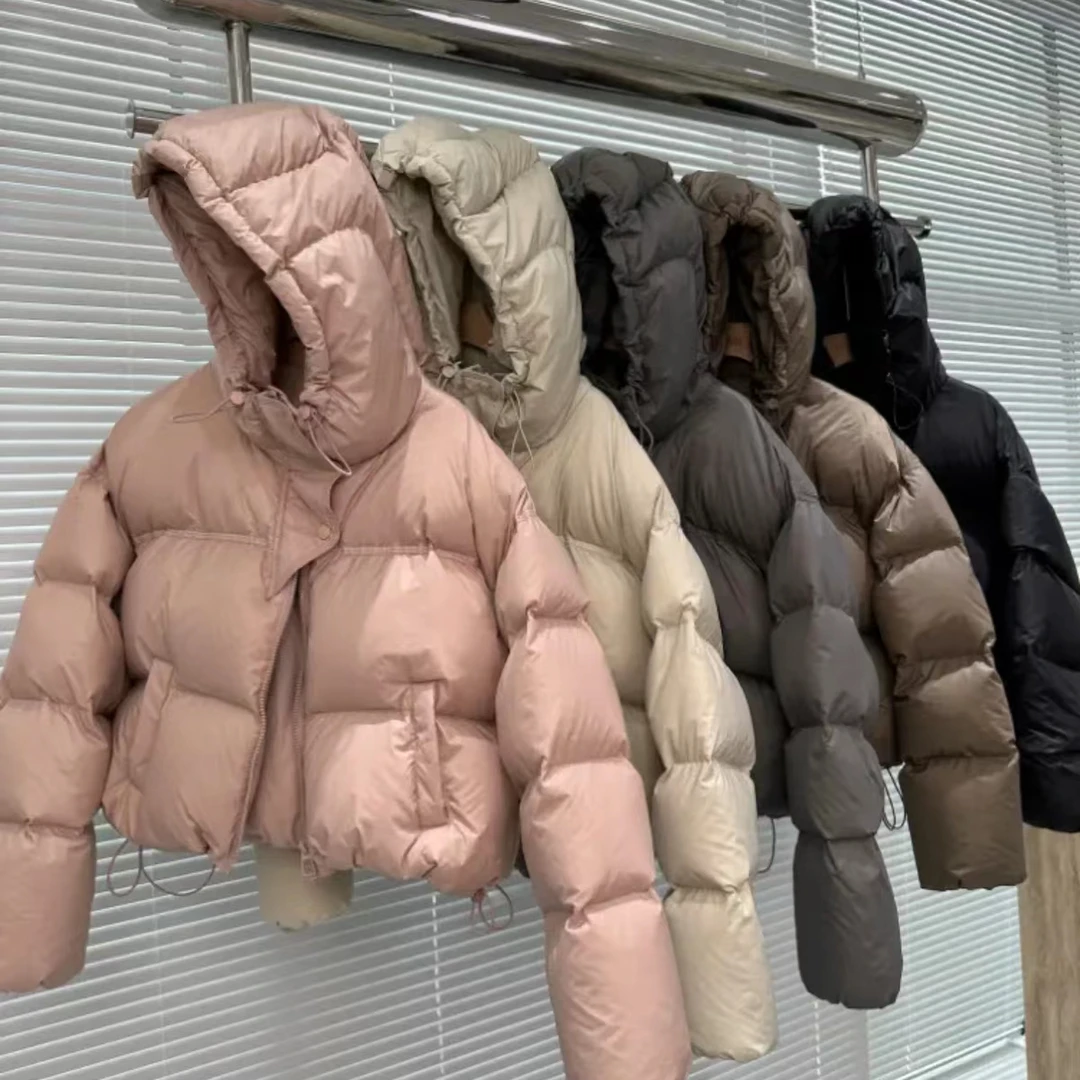 2023冬季新款时尚休闲百搭显瘦保暖连帽半门禁短款羽绒服洋气外套