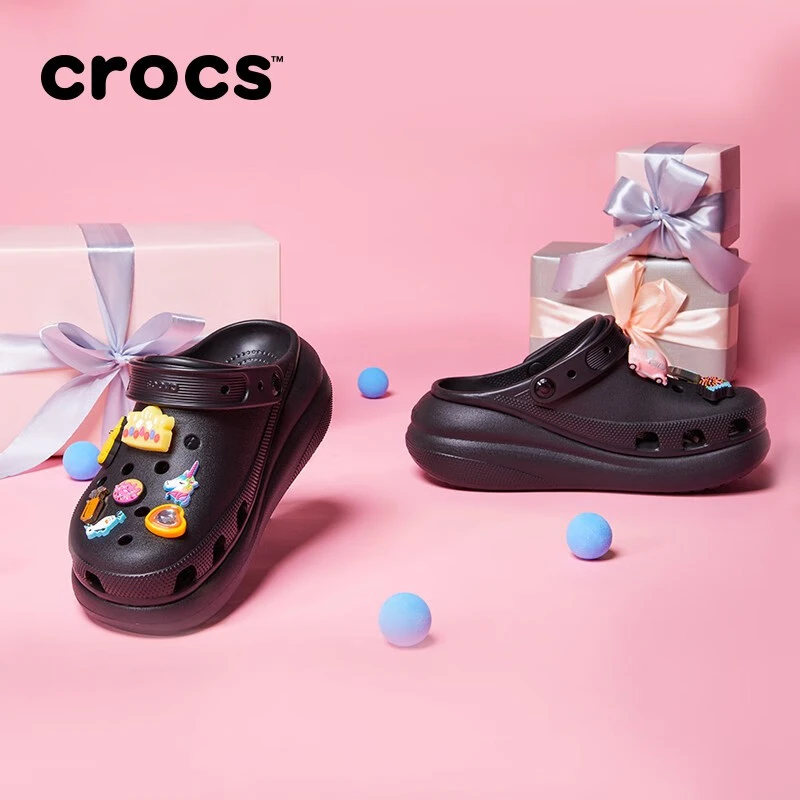 CROCS/卡骆驰春夏新款2024泡芙运动拖鞋透气舒适时尚户外洞洞鞋