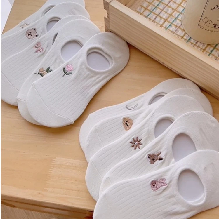 【粉丝福利5+5】10双夏季薄款白色袜子女潮流船袜甜美学院风女袜
