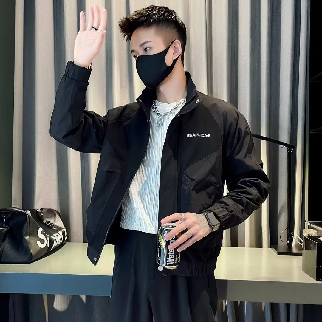 潮牌工装外套男高级感痞帅短款夹克男装2024新款男士休闲春秋上衣