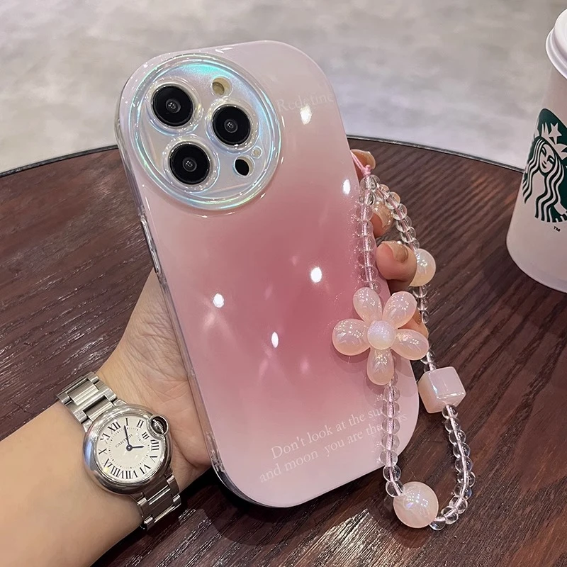 带挂绳腮红粉适用苹果17promax手机壳日韩16高级保护套iPhone15女