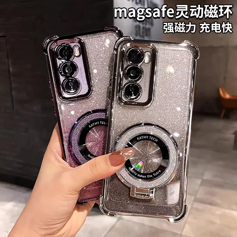 气囊防摔适用opporeno12手机壳支架reno11Pro镜头膜10防摔女98765