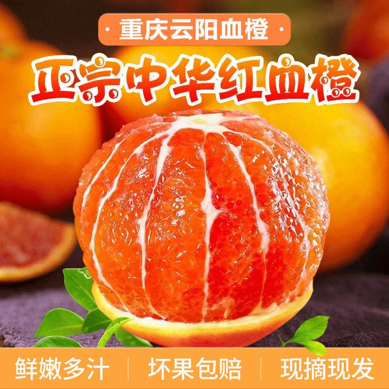现摘产地直发！重庆云阳红橙-血橙应季水果-尝鲜装 【果均大小不一】