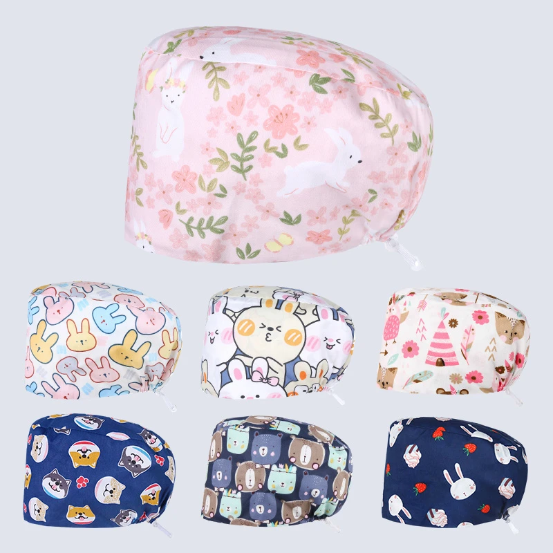 蜜茹曼手术室手术帽纯棉男女卡通透气吸汗工作帽口腔帽护士包头帽