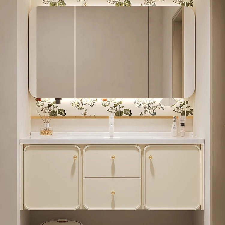 SENSGO/尚上居[简约法式风]橡胶木烤漆智能镜柜卫生间浴室柜