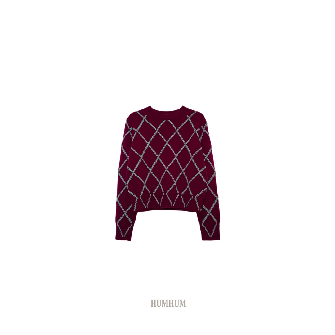 HUMHUM｜织物之美秩序经纬钻石肌理毛衣