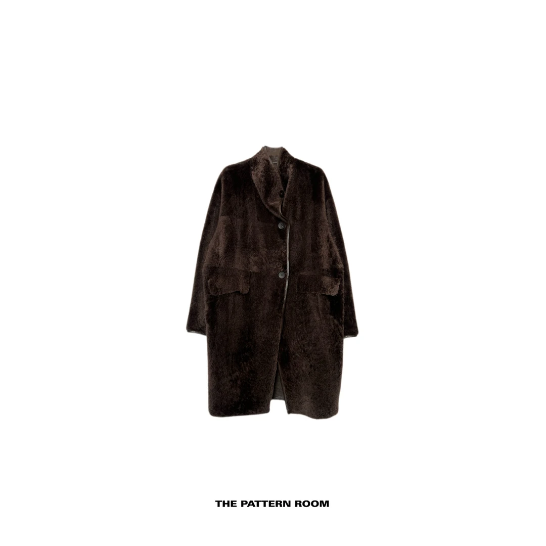 The pattern room | 无时间系列简奢线条松露棕美丽奴长外套