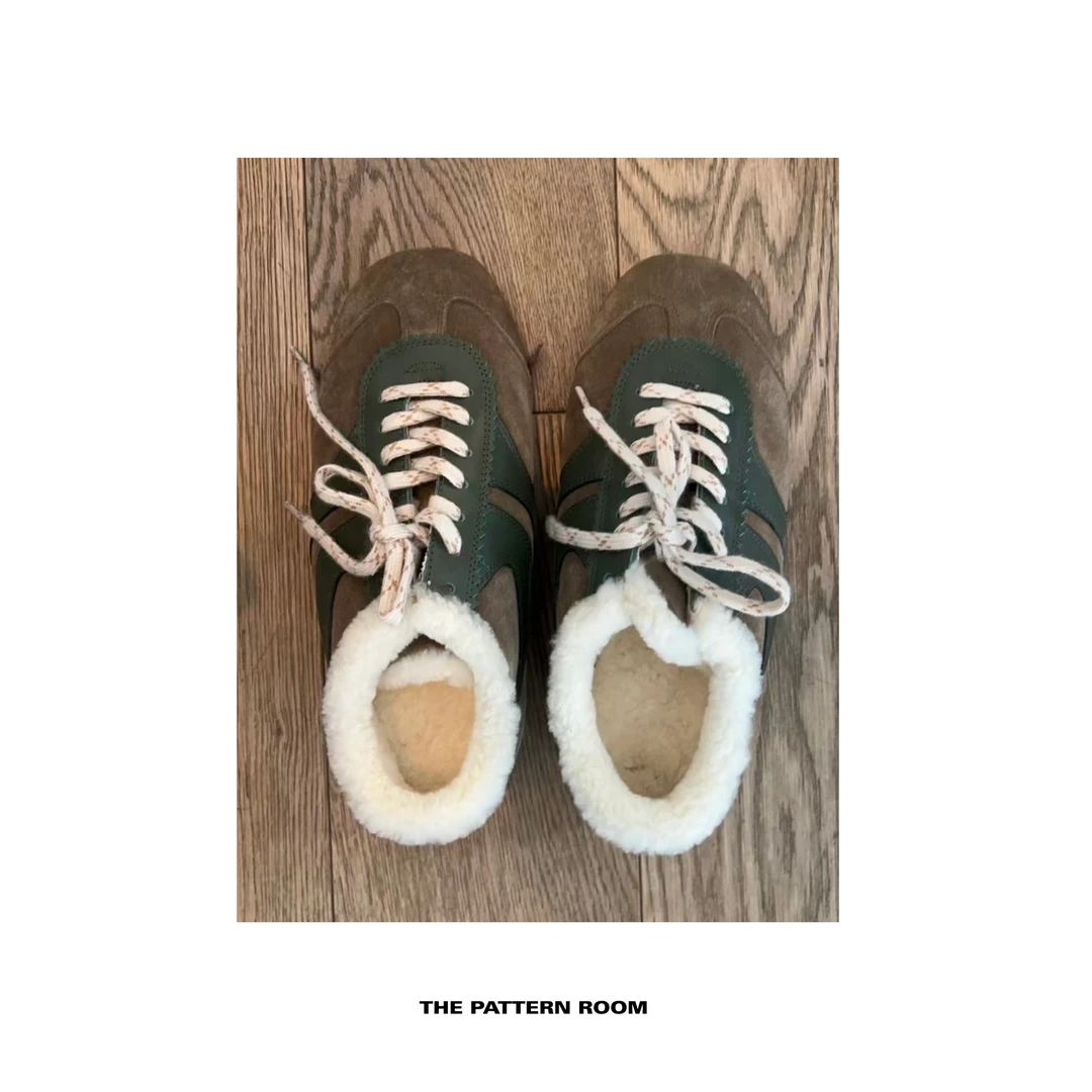 The pattern room | 松弛暖美人静谧户外森木绿加绒球鞋